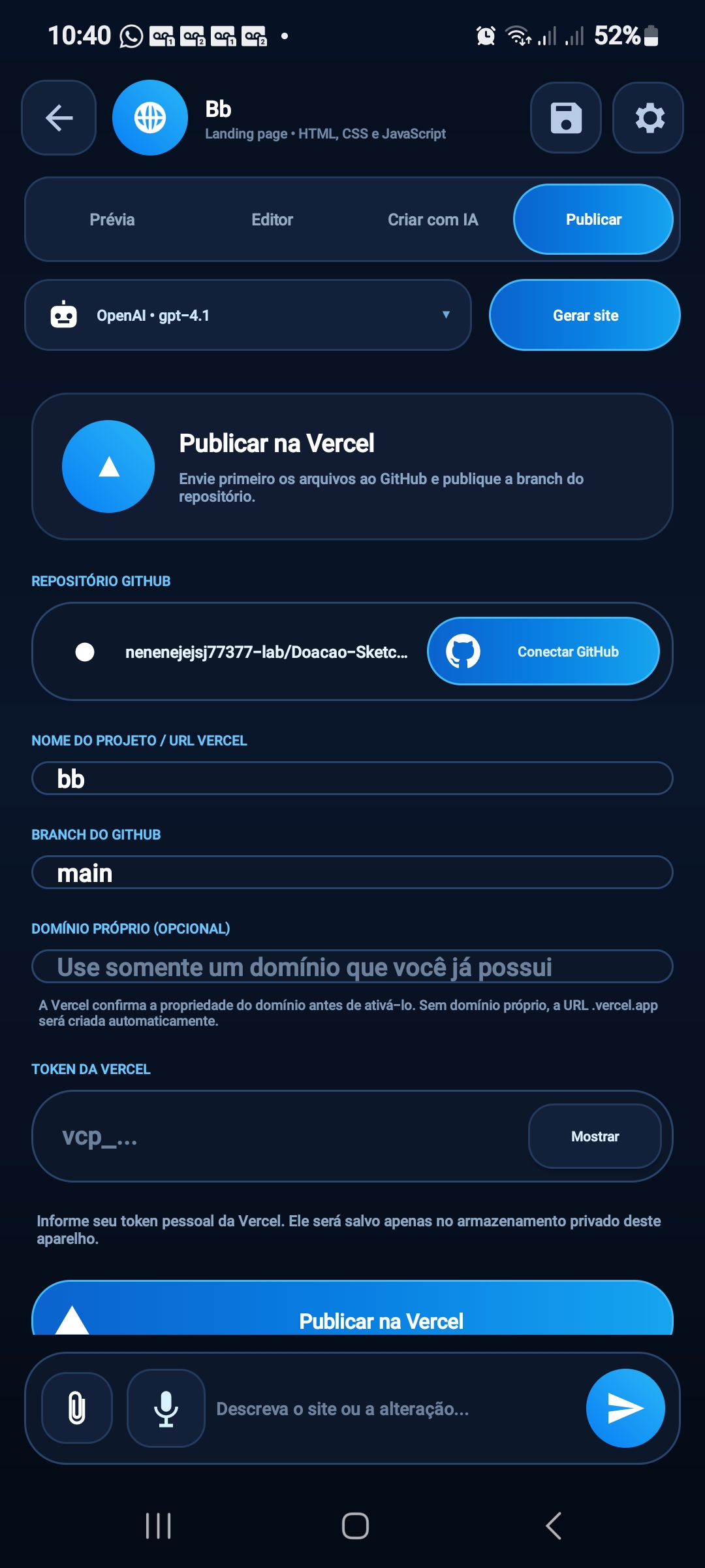 Up Web IA — Screenshot 2