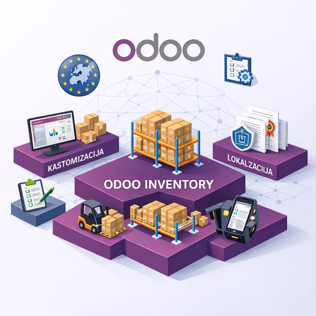 A system based on the leading Odoo Inventory subsystem.