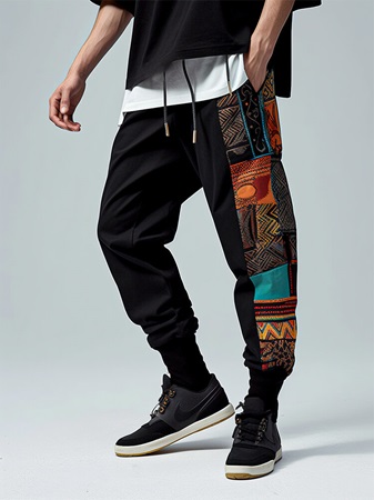 Sakura Embroidered Sweatpants in category menBottom
