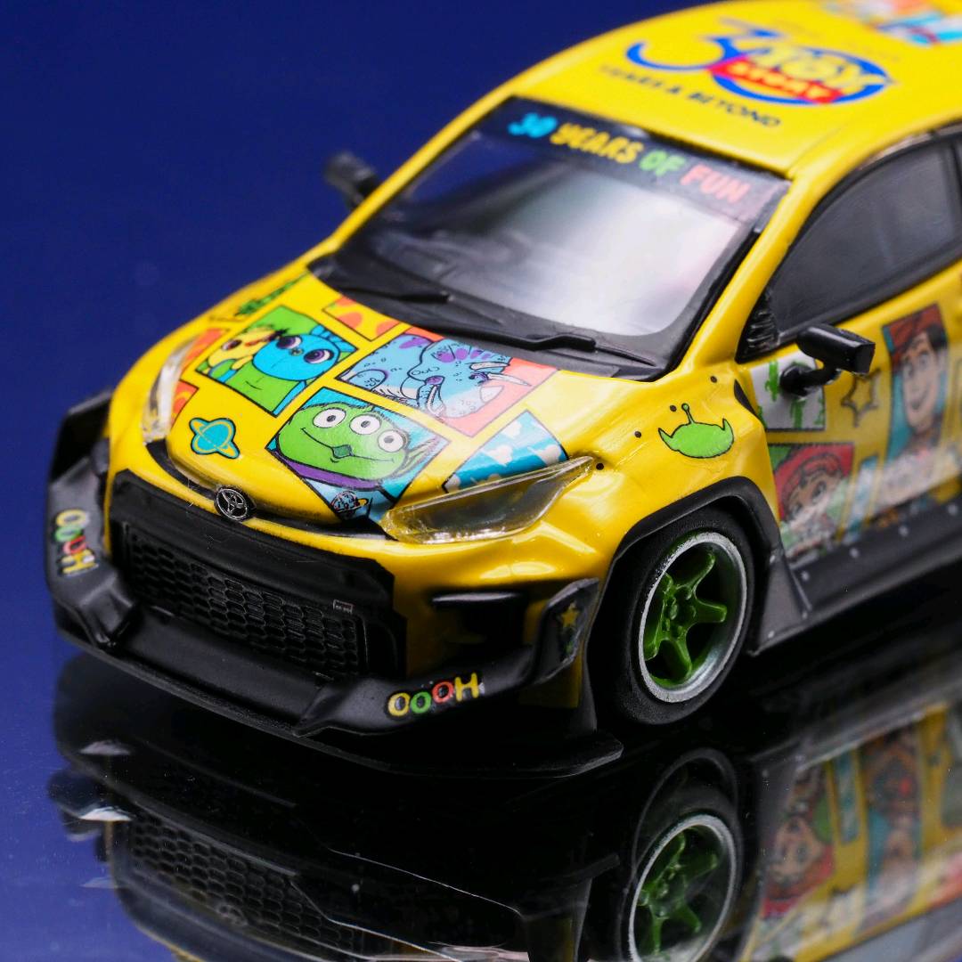 Tarmac Works Model Cars Toyota Pandem GR Yaris - Toy Story 30th Anniversary - Tokyo Auto Salon Hong Kong 2025 Special Edition