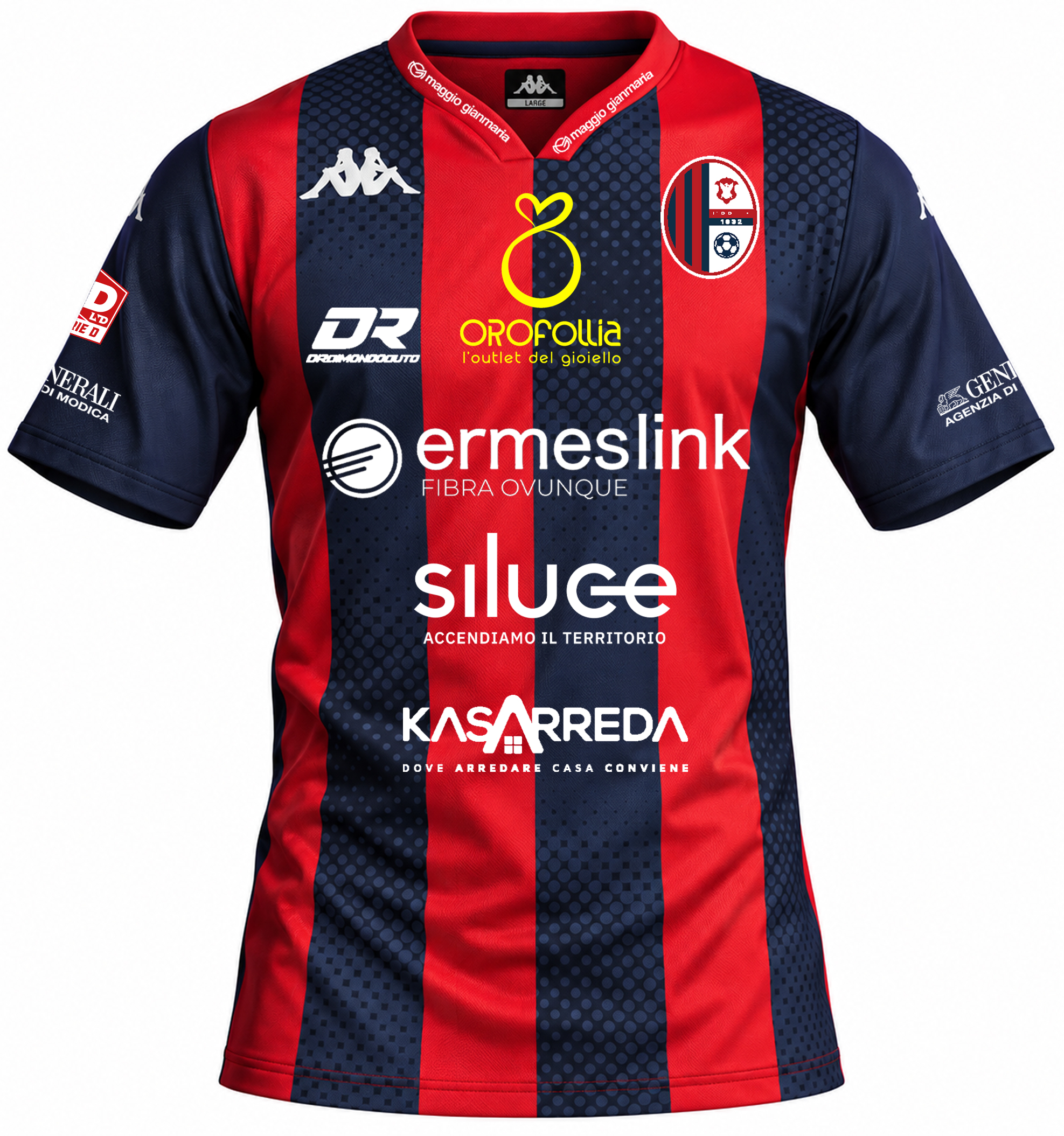 Maglia ufficiale Modica Calcio Kappa Dugo rossa e blu 1