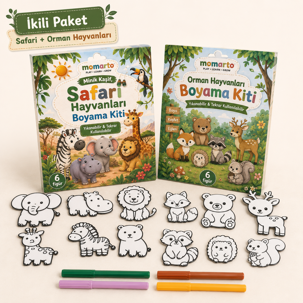 Orman Hayvanları ve Safari Hayvanları İkili Set