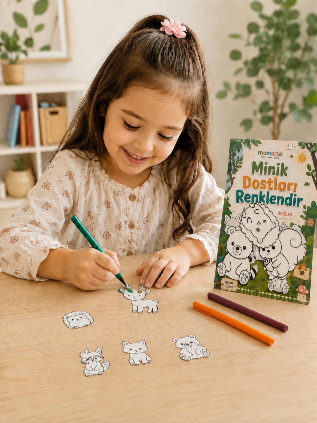 Orman Hayvanları Yıkanabilir Boyama Kiti görsel 2