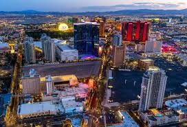 Gritty urban cityscape under harsh light, a stark contrast to vibrant North Las Vegas dreams.