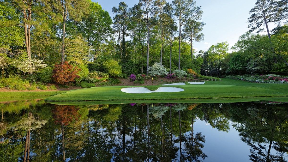 Golden glow over Augusta National, insider view of Masters Leaderboard 2026.