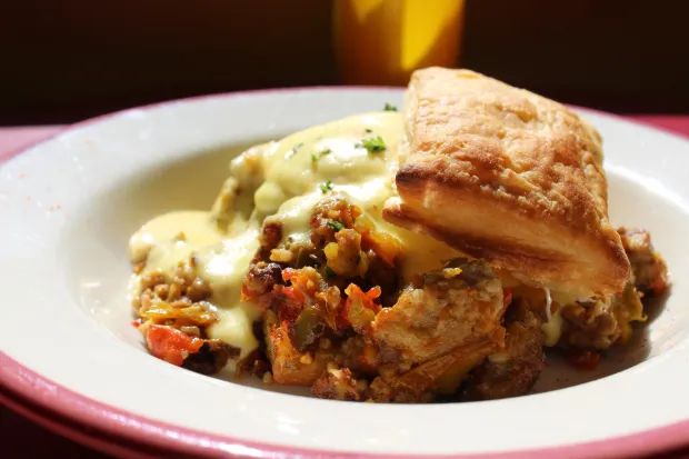 Golden goetta sizzles, Cincinnati's secret savory aroma, warm, inviting, delicious discovery.