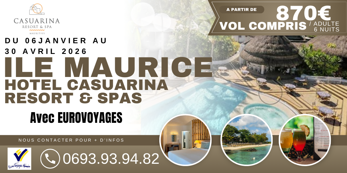 Île Maurice – Séjour hôtel Casuarina dès 870€ vol compris