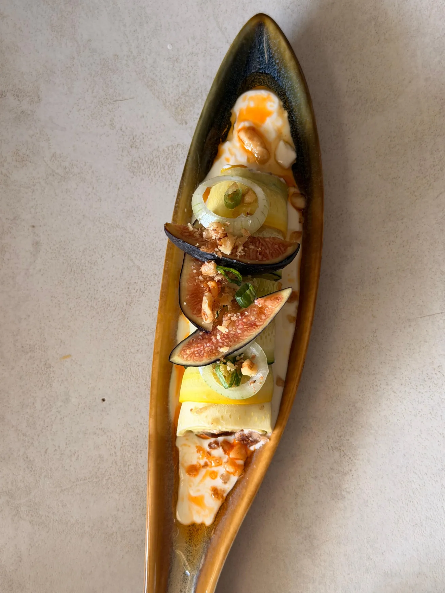 Stuffed zucchini roll with ricotta cream, figs, and walnuts — photo 2
