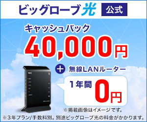 ビッグローブ光（BIGLOBE光） WEBから新規申込＆60日以内に開通完了 アイキャッチ