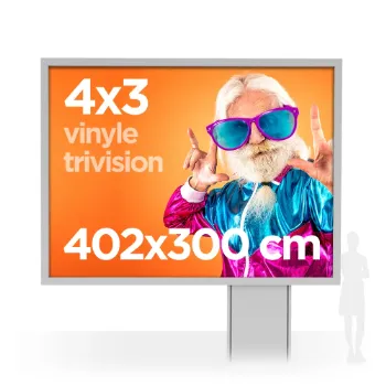 Impression Affiche Vinyle 12m² - Panneau Trivision 4x3 m