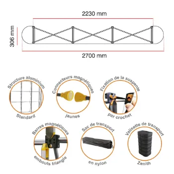 Impression Stand parapluie 3x3 m droit pas cher