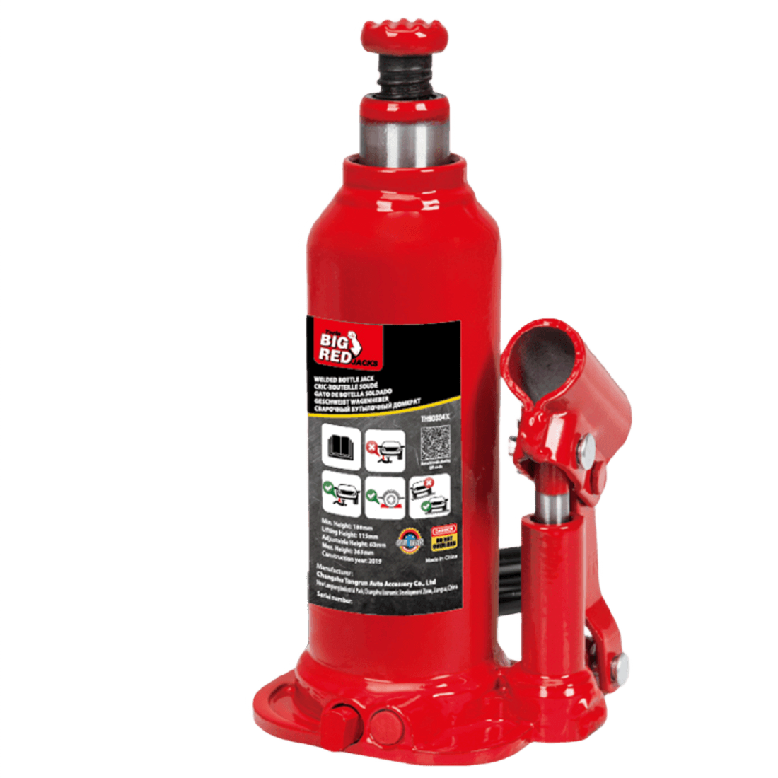 Gato Botella 2 Ton con Altura Regulable BIG RED - imagen principal
