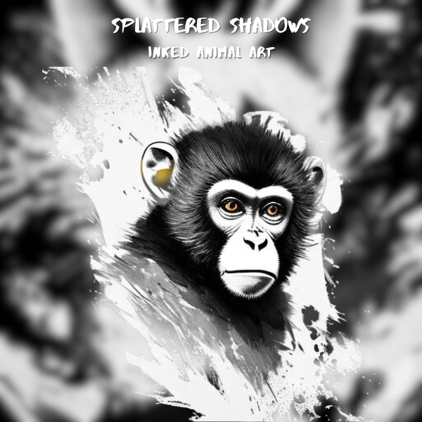 Splattered Shadows: Inked Animal Art