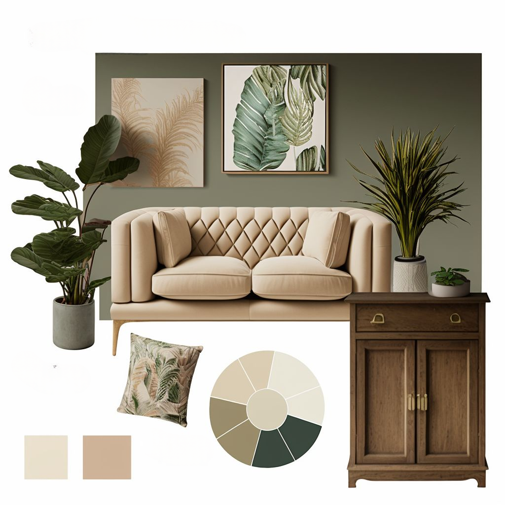 Bohemian Living Room Charm: Tan, Beige, Ivory & Khaki