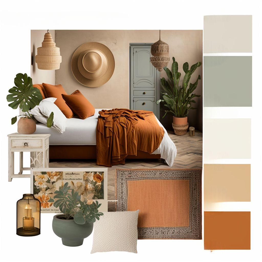 Bohemian Bedroom Bliss: Tan, Beige, Ivory & Orange