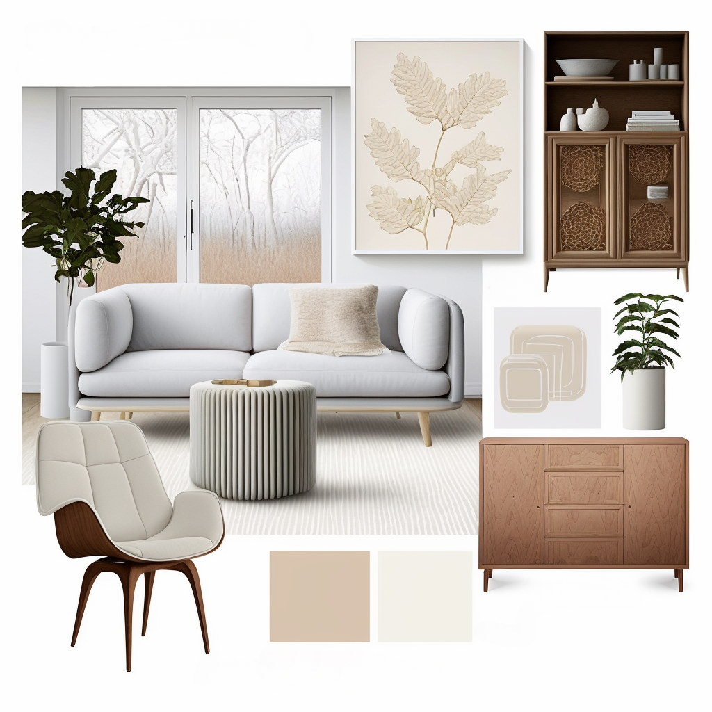 Scandinavian Living Room: White, Beige & Light Brown Bliss