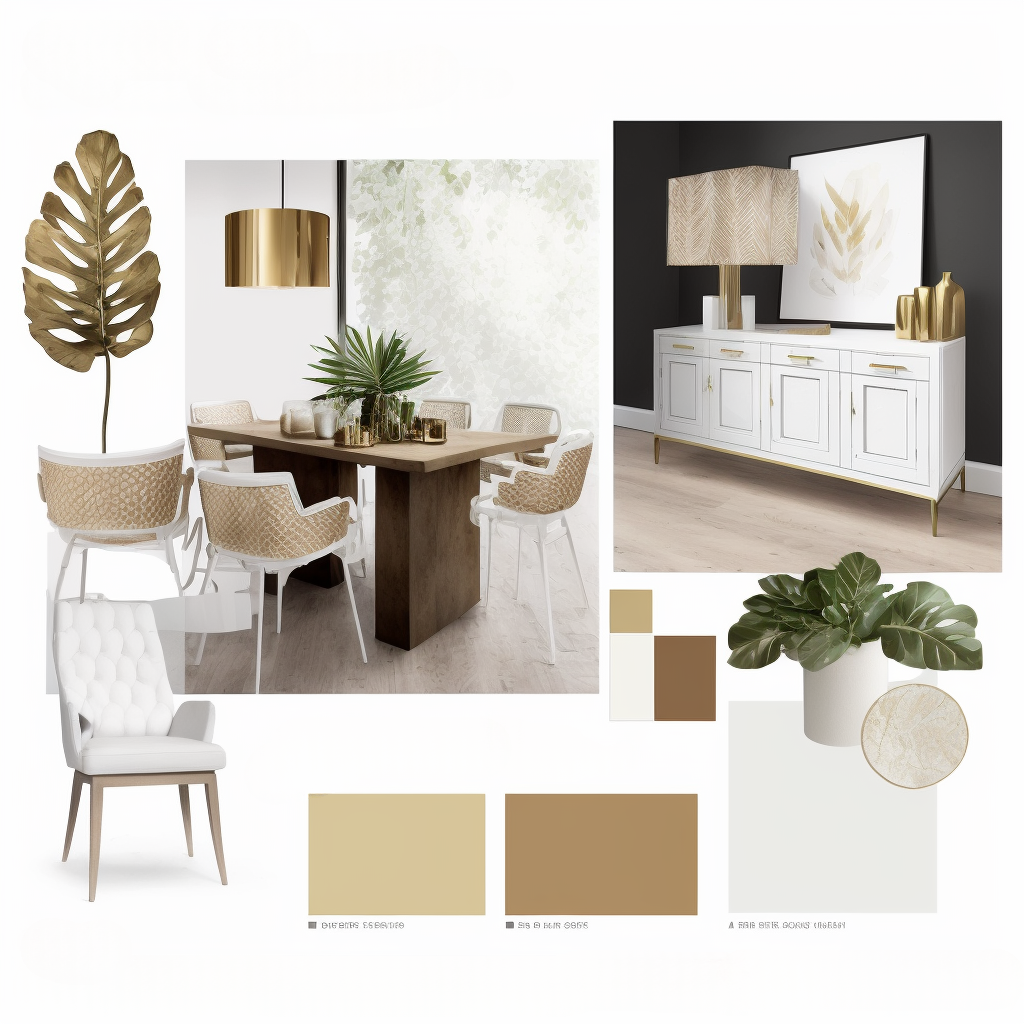 Modern Dining Room Serenity with White, Beige & Light Brown