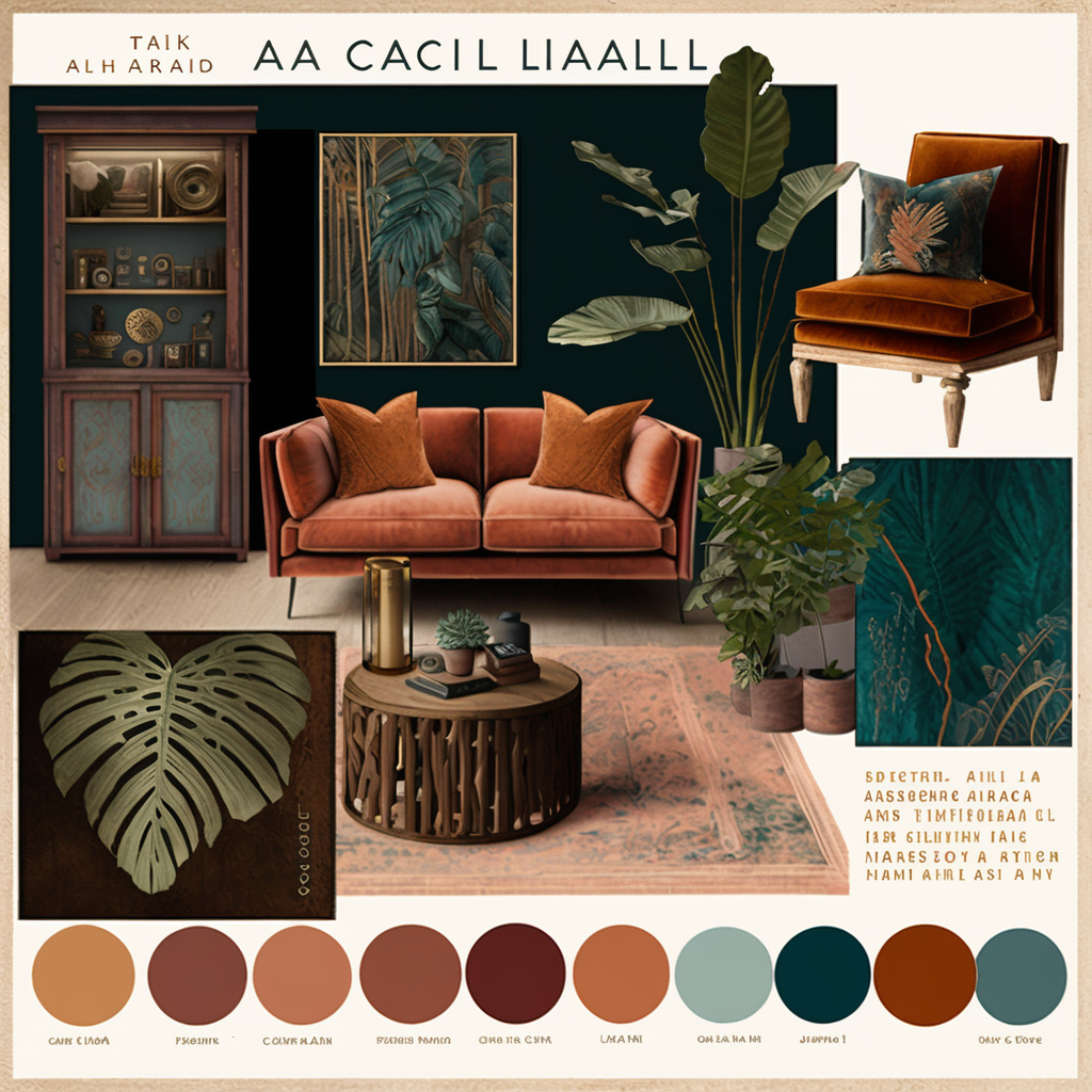 Bohemian Living Room: Vibrant Copper, Olive & Terracotta