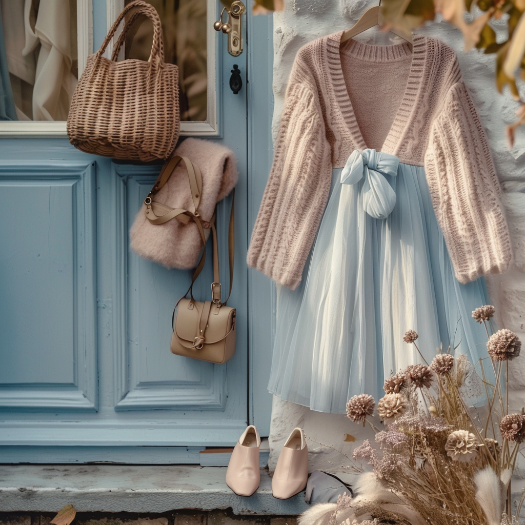 Urban Chic: Powder Blue, Soft Pink & Beige Fashion