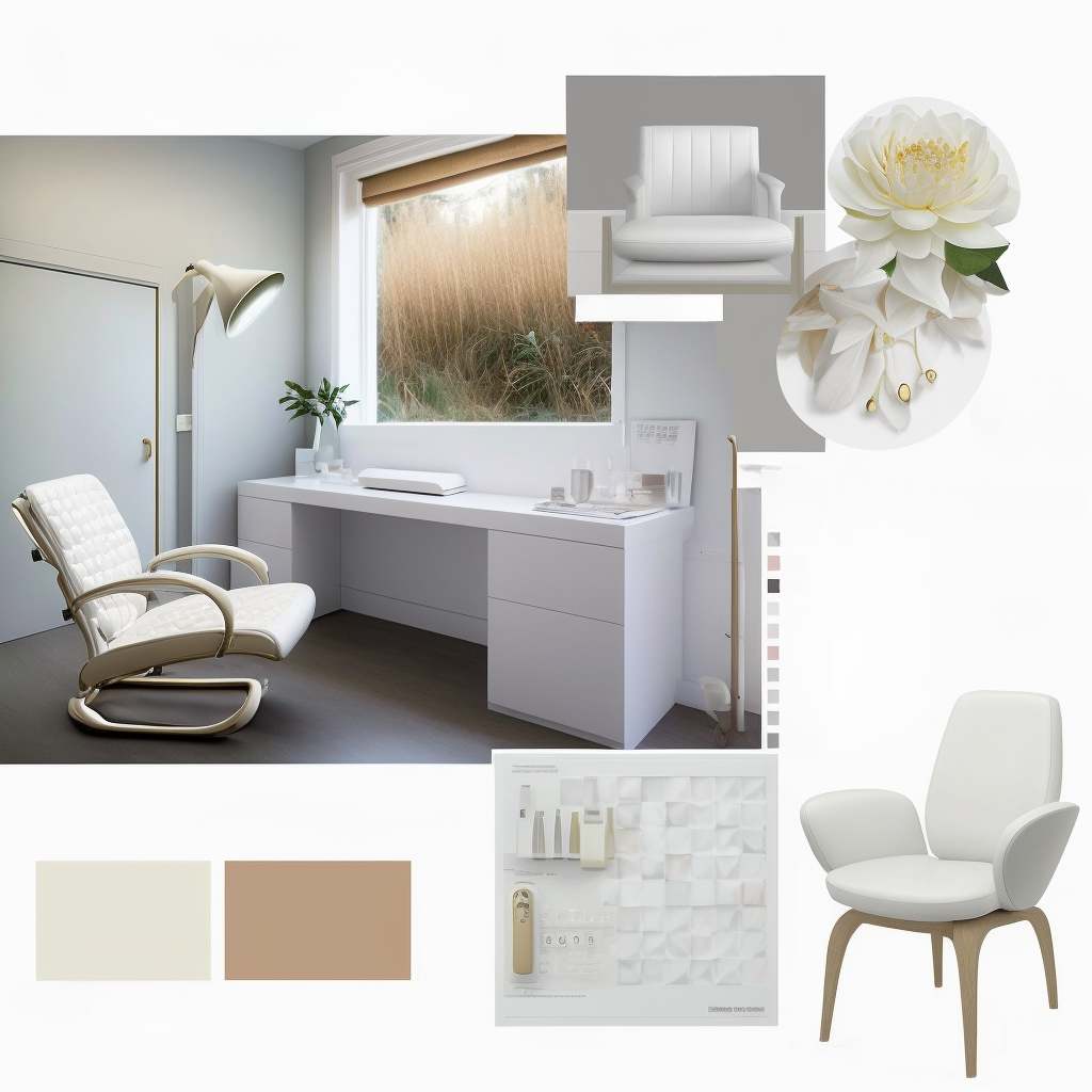 Minimalist Home Office: White, Beige & Light Brown Tranquility