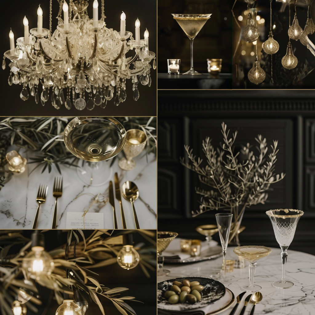 Great Gatsby Glam Wedding: Black, Gold & White Elegance