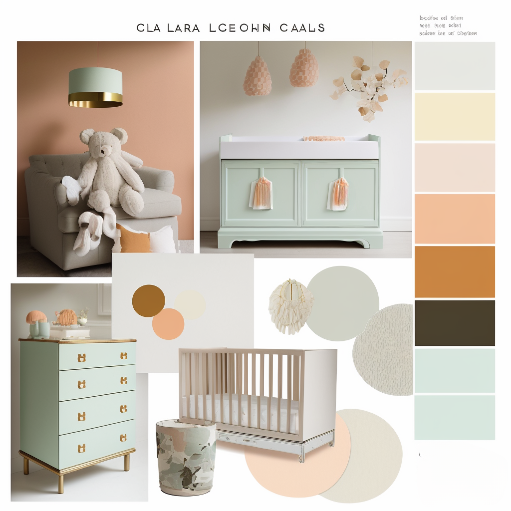 Minimalist Nursery: Light Brown, Peach & Mint Green Serenity