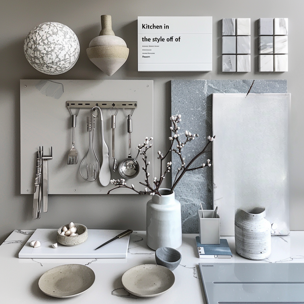 Modern Kitchen: White, Light Grey & Dark Grey Elegance