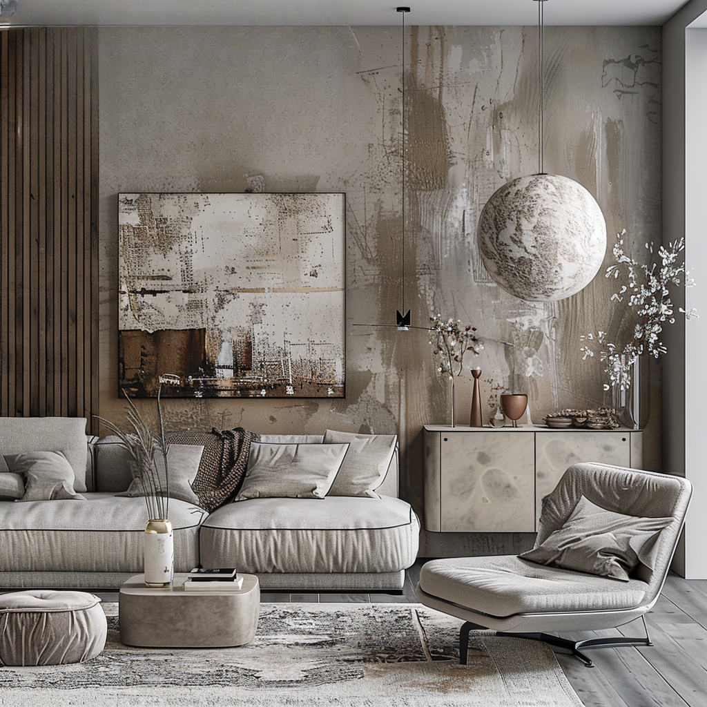 Modern Living Room: Tan, Beige & Ivory Tranquility