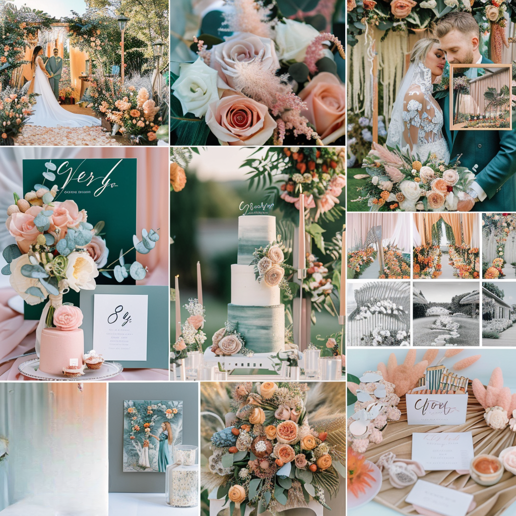 Garden Wedding: Teal, Coral & Mauve Enchantment