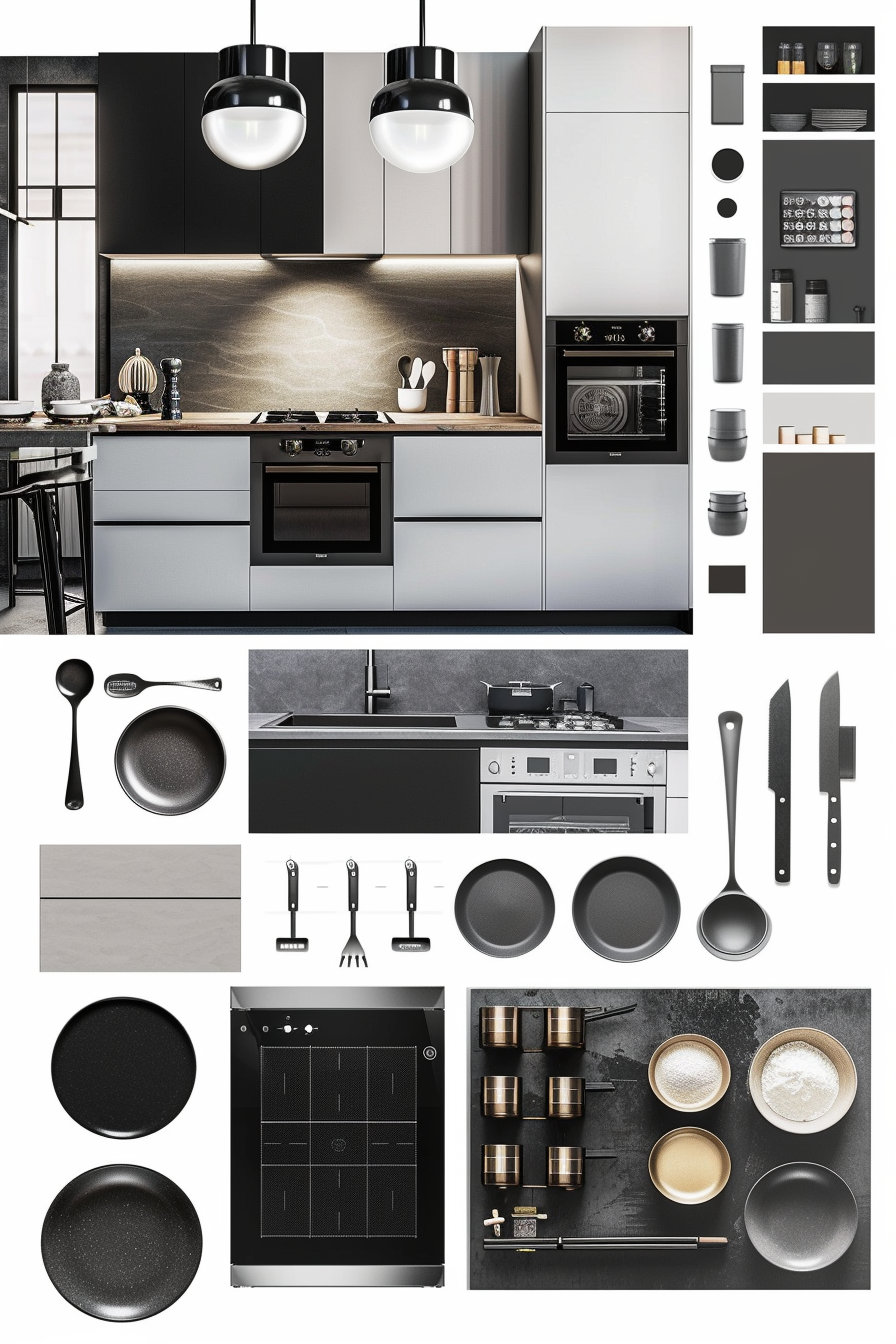 Modern Kitchen: White & Grey Sophistication