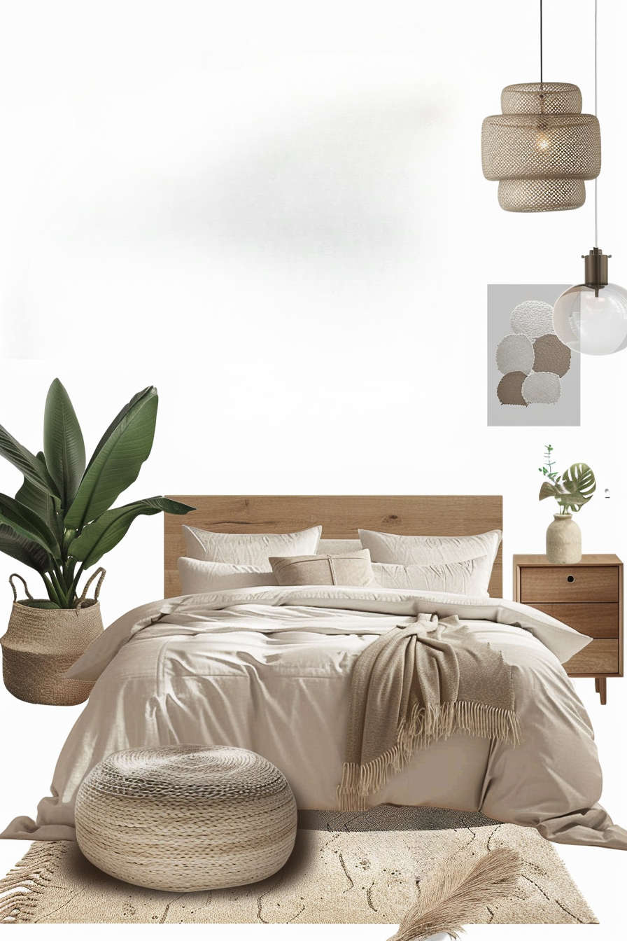 Minimalist Bedroom: White, Beige & Light Brown Tranquility