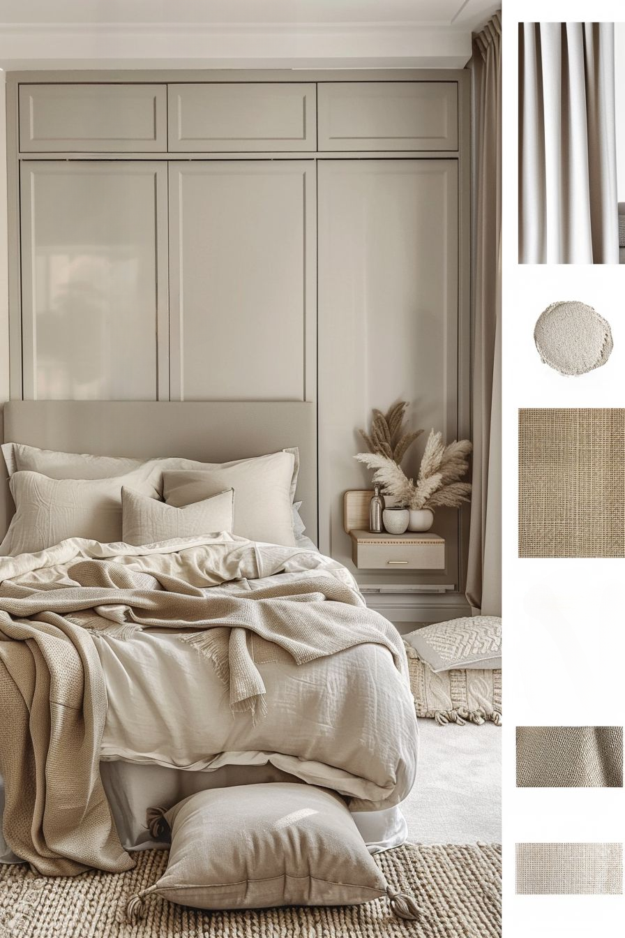 Modern Bedroom Elegance: A Symphony in White & Beige