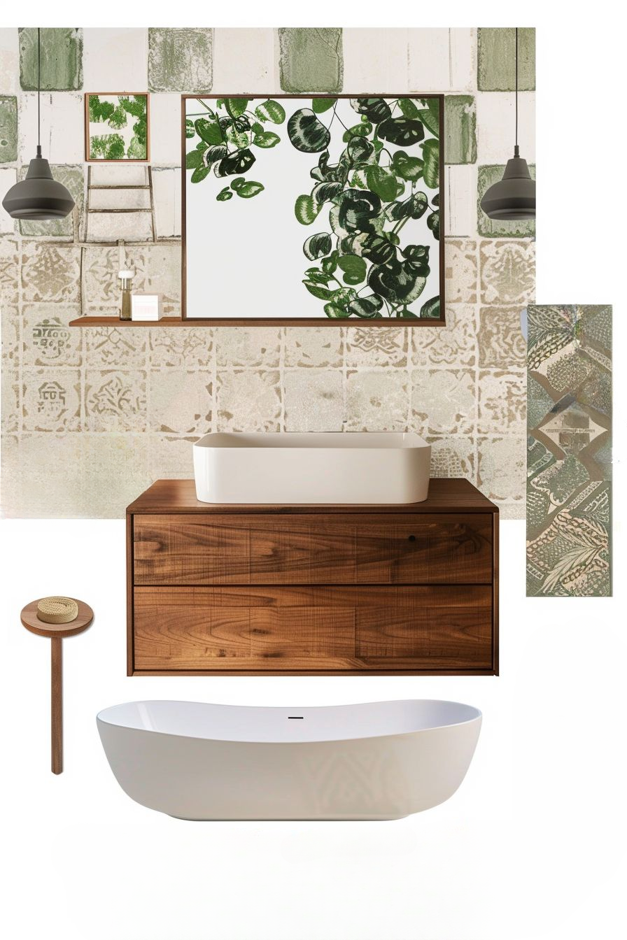 Mid-Century Modern Bathroom with Haussmannien Elegance