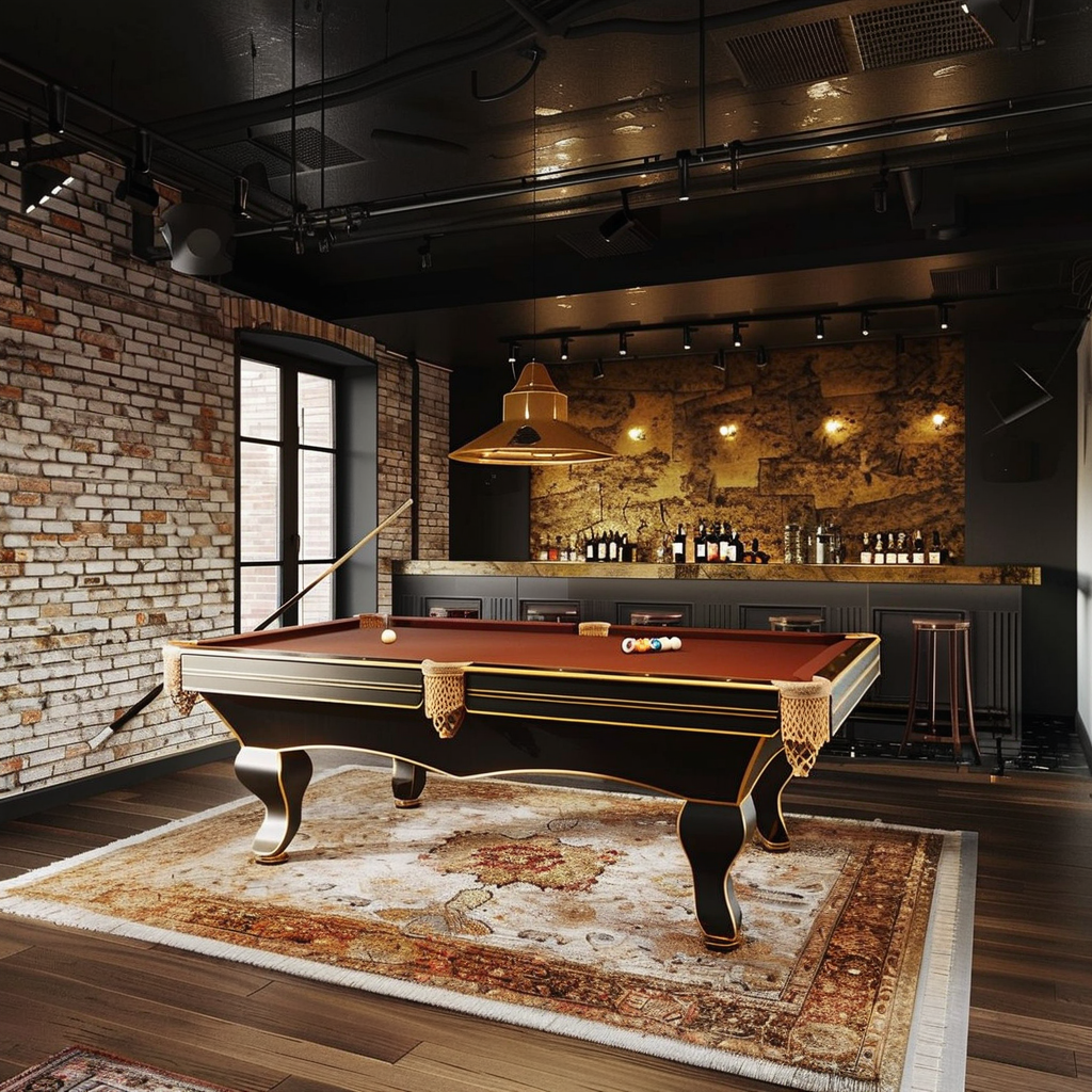 Shabby Chic Game Room with Industrial Elegance