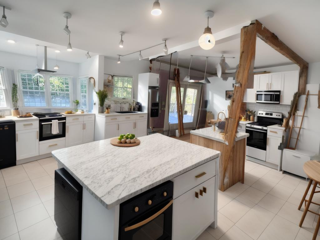 Chic Modern Kitchen with Sleek Grey and White Palette