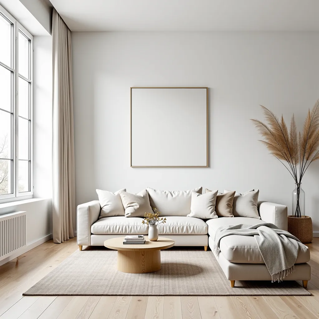 Scandinavian Living Room: Minimalist Elegance & Natural Textures