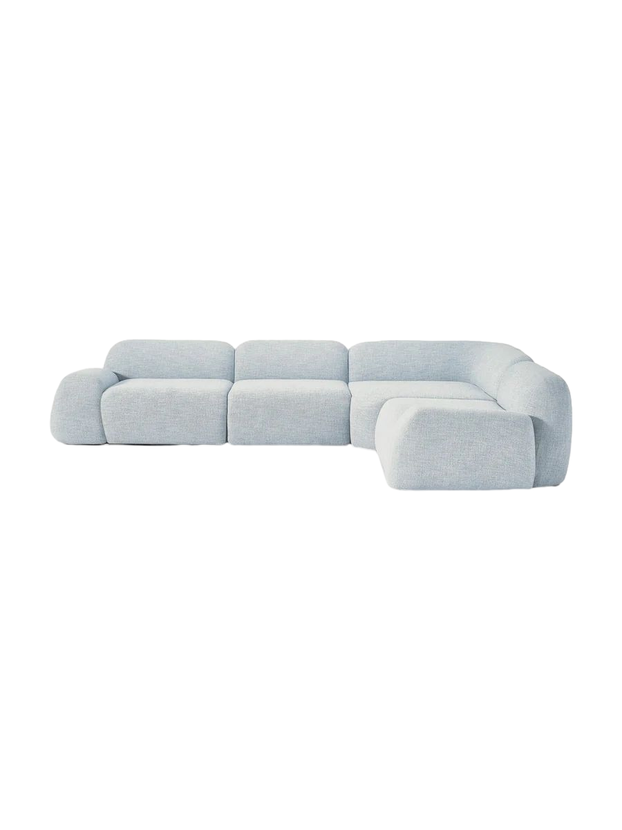 Sofá de canto modular em bouclé Wolke (4 lugares) | Westwing