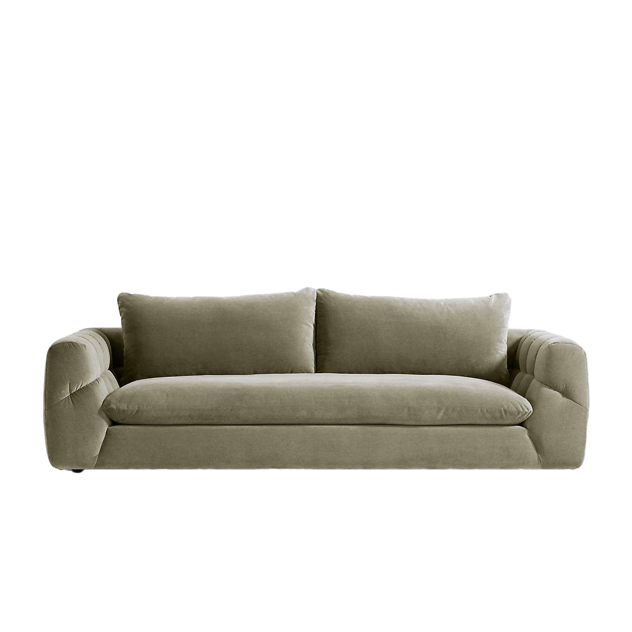 Cambria Pearl Boucle Deep-Seat Sofa Olive
