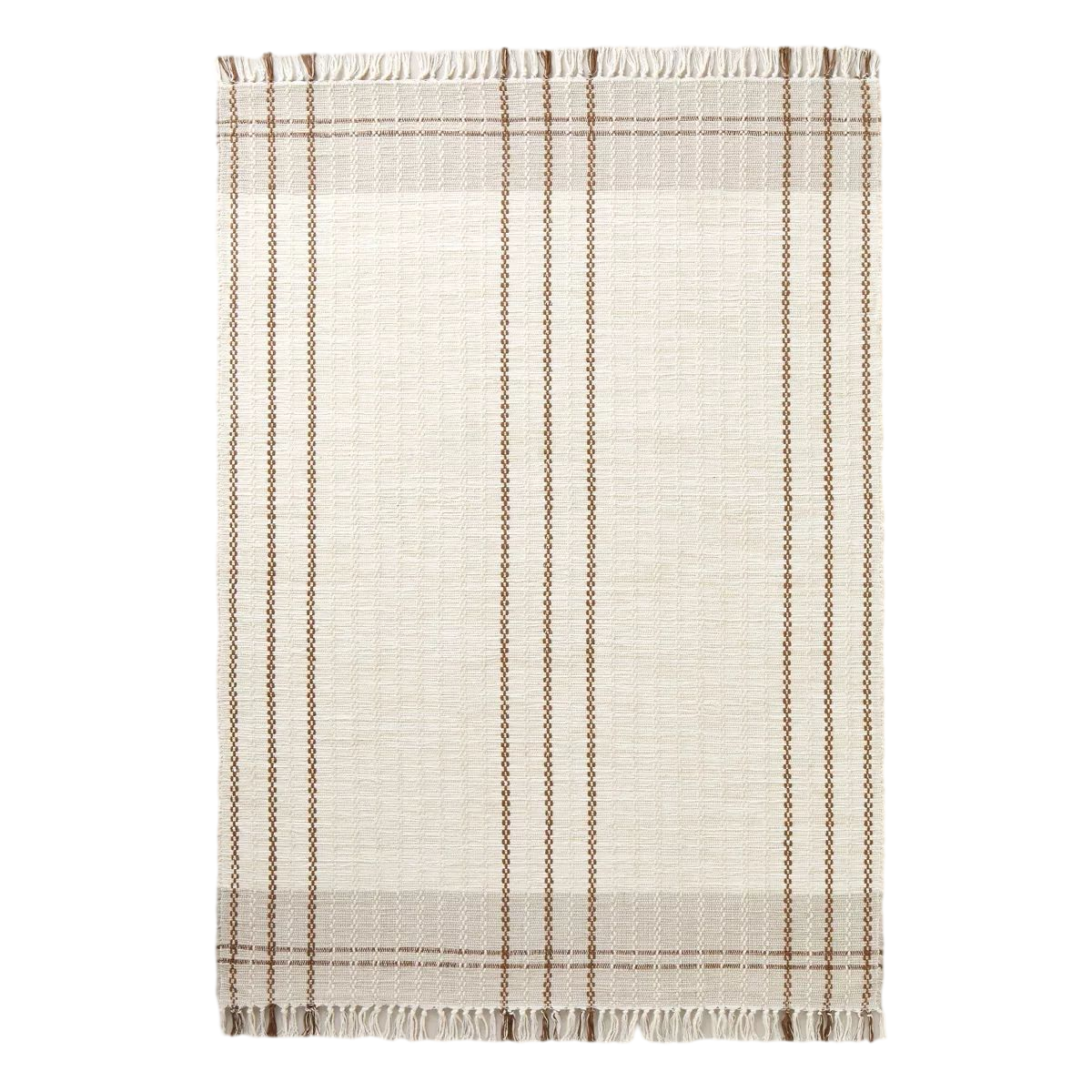 9'x12' Neutral Color Block Plaid Handmade Woven Area Rug - Hearth & Hand™ with Magnolia: Cotton-Jute Blend, Indoor Use