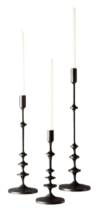 Allis Black Taper Candle Holders Set of 3 + Reviews | CB2