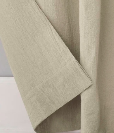 Okeelanta Washed Casual Solid Semi-Sheer Tab Top Single Curtain Panel