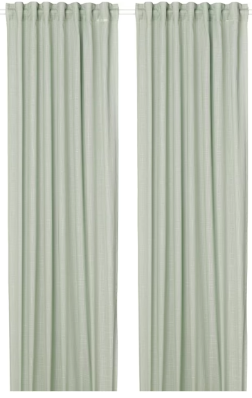 SILVERLÖNN Sheer curtains, 1 pair, light green, 57x98" - IKEA