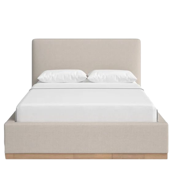 Delpha Grounded Upholstered Wood Base Bed