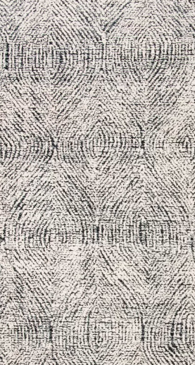 Klaus Geometric Handmade Tufted Wool Area Rug in Ivory / Charcoal