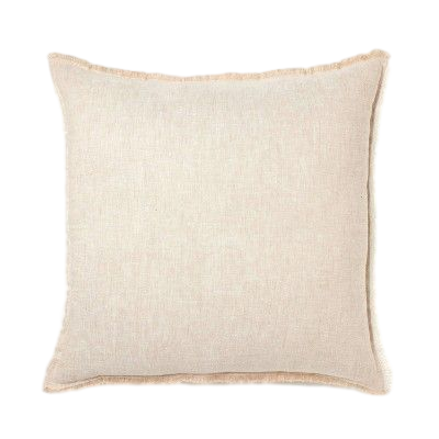 Oversized Reversible Linen Square Throw Pillow with Frayed Edges Beige - Threshold™ designed with Studio McGee