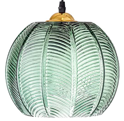 Amazon - Plug in Glass Pendant Light Fixtures mid Century Modern Chandelier Green Shade Globe Ceiling Light Plug in with ON/Off Switch Plug in Hanging Light for Living Room Dining Room Bedroom