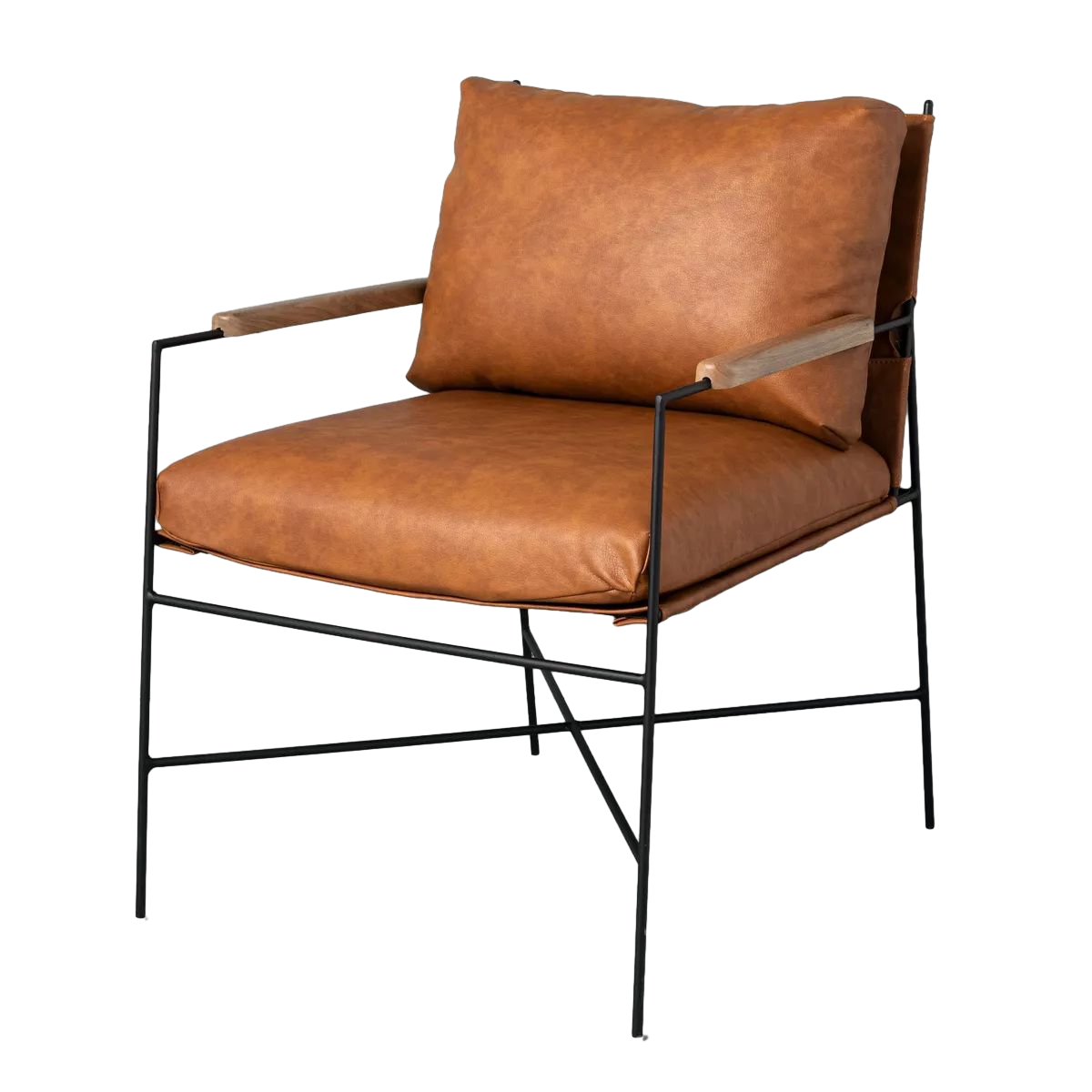 Faux Leather & Metal Accent Chair - Black/Brown - Hearth & Hand™ with Magnolia