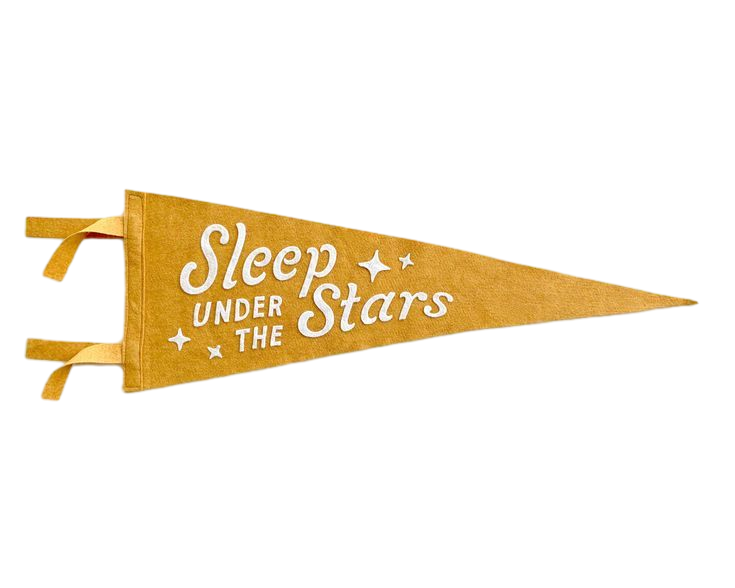Sleep Under The Stars Pennant - Vintage Style Wool Felt Pennants and Banners
