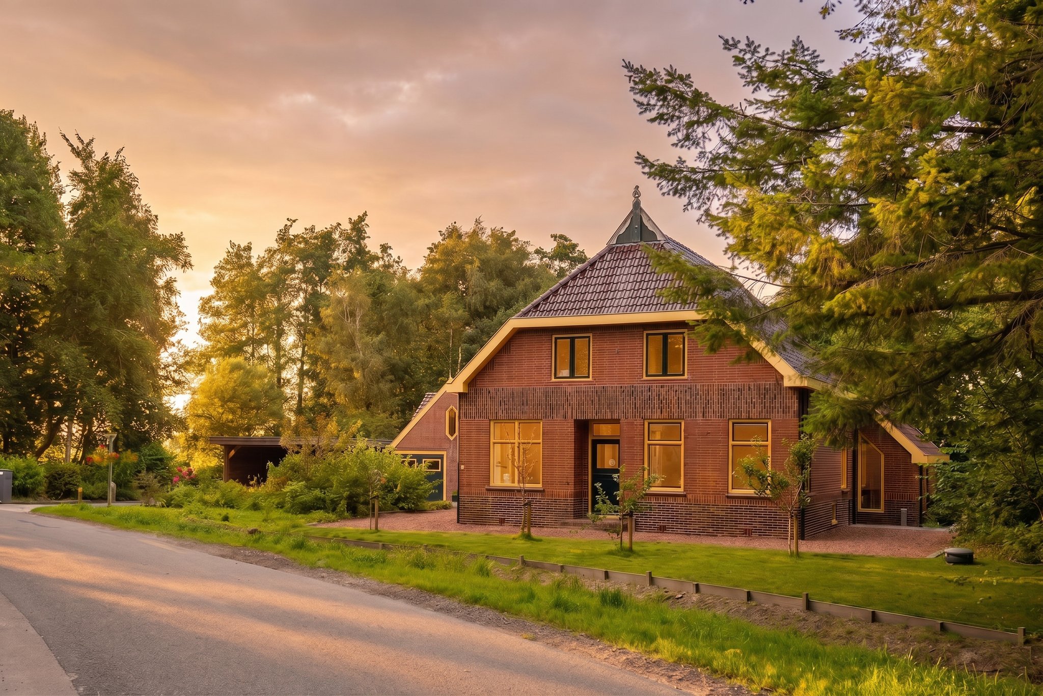 Boerderij avondlicht golden hour