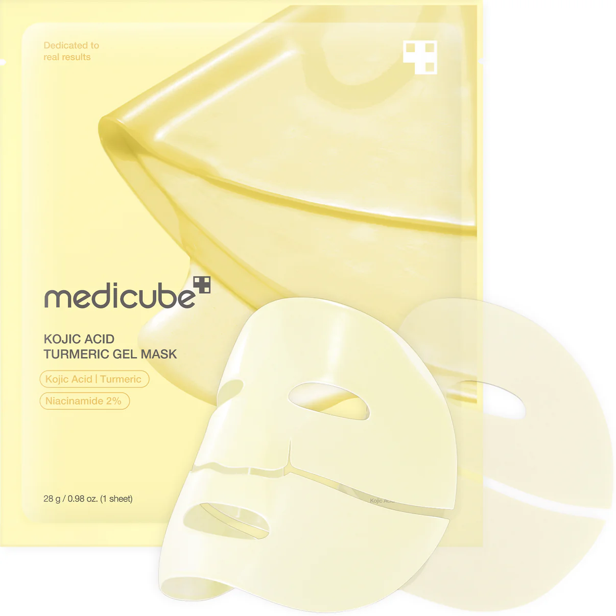 Golden gelatin mask with kojic acid and turmeric
